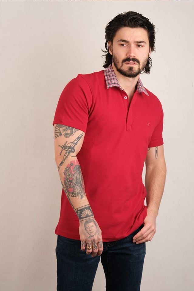 577 U/X GÖMLEK YAKA PIQUE T-SHIRT 1036/BORDO