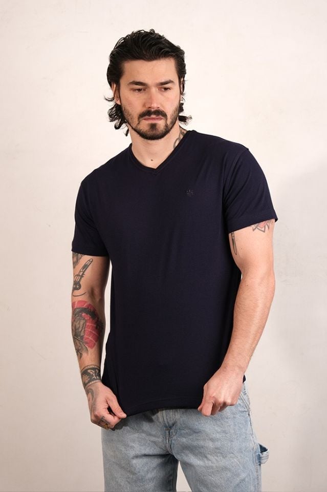 512 BASİC V YK T-SHIRT LACİVERT