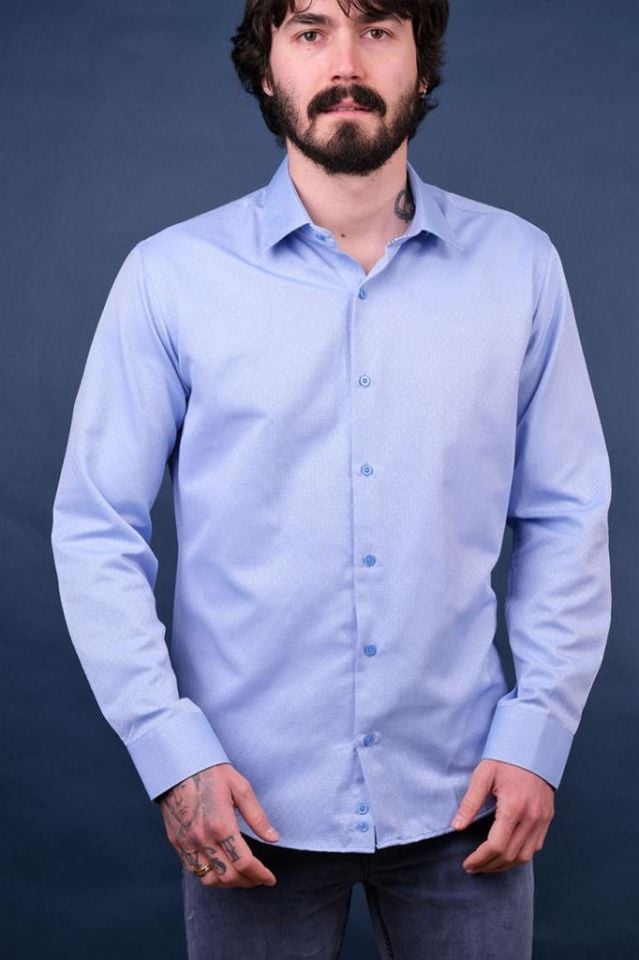 2160 BIELLA OXFORD ARMUR SLIM U/K GMK 82053/4 MAVİ