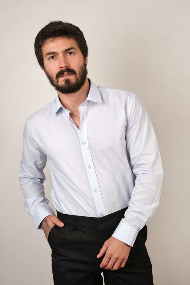 1058 DACRON SLM U/KOL GÖMLEK 71016/B.MAVİ