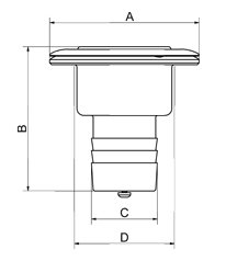 Deck Filler for Diesel, 38 / 54mm