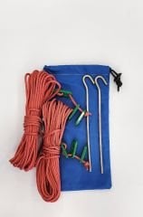 Polyester Kırmızı 20 M İp + 2 Kazık + Gergi Aparatı