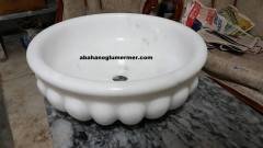 beyaz mermer lavabo,lavabo modelleri,lavabo ölçüleri : 42x42x15 cm lavabo -024