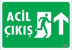 Acil Çıkış Uyarı Levhası 17,5x25 KOD:943