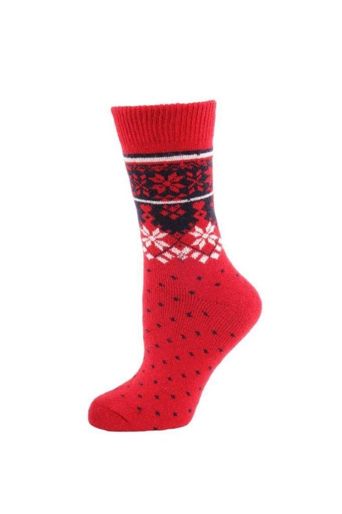 Panthzer Casual Wool Socks Kadın Çorap Kırmızı