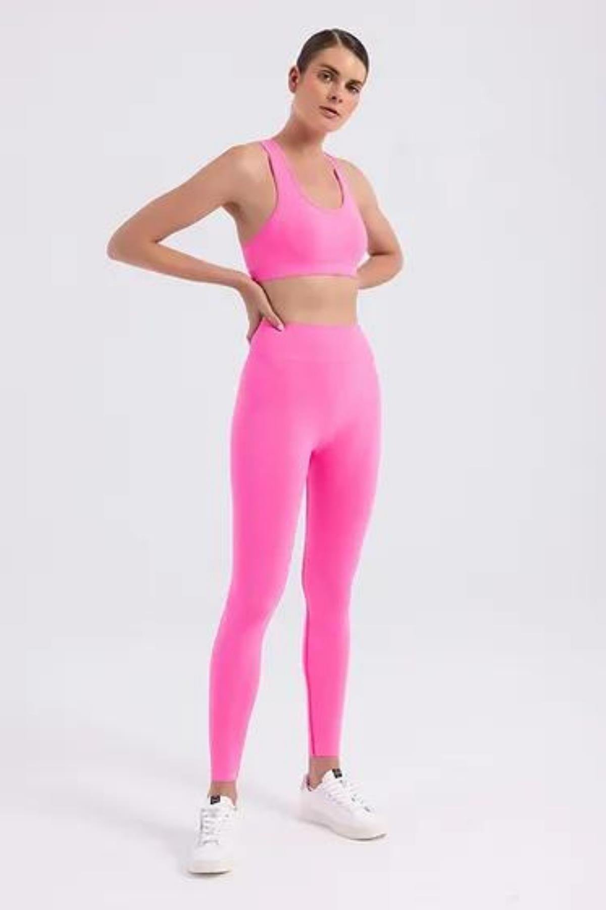 Seamlesstance Soul Space Halter Bra Neon Pink