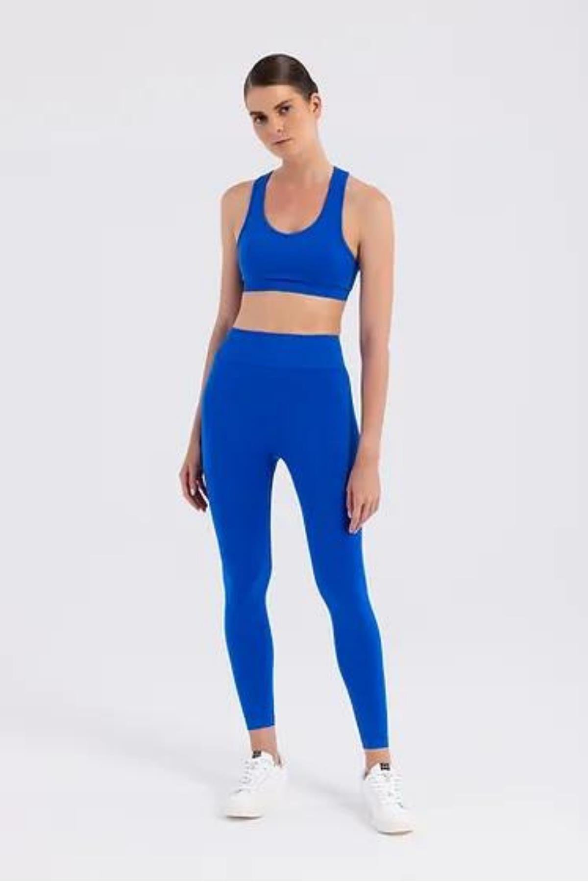 Seamlesstance Soul Space Halter Bra Saks Blue