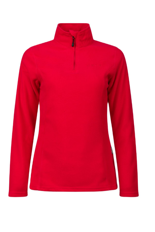 2AS Pinna Yarım Fermuarlı Kadın Polar Sweatshirt Kırmızı