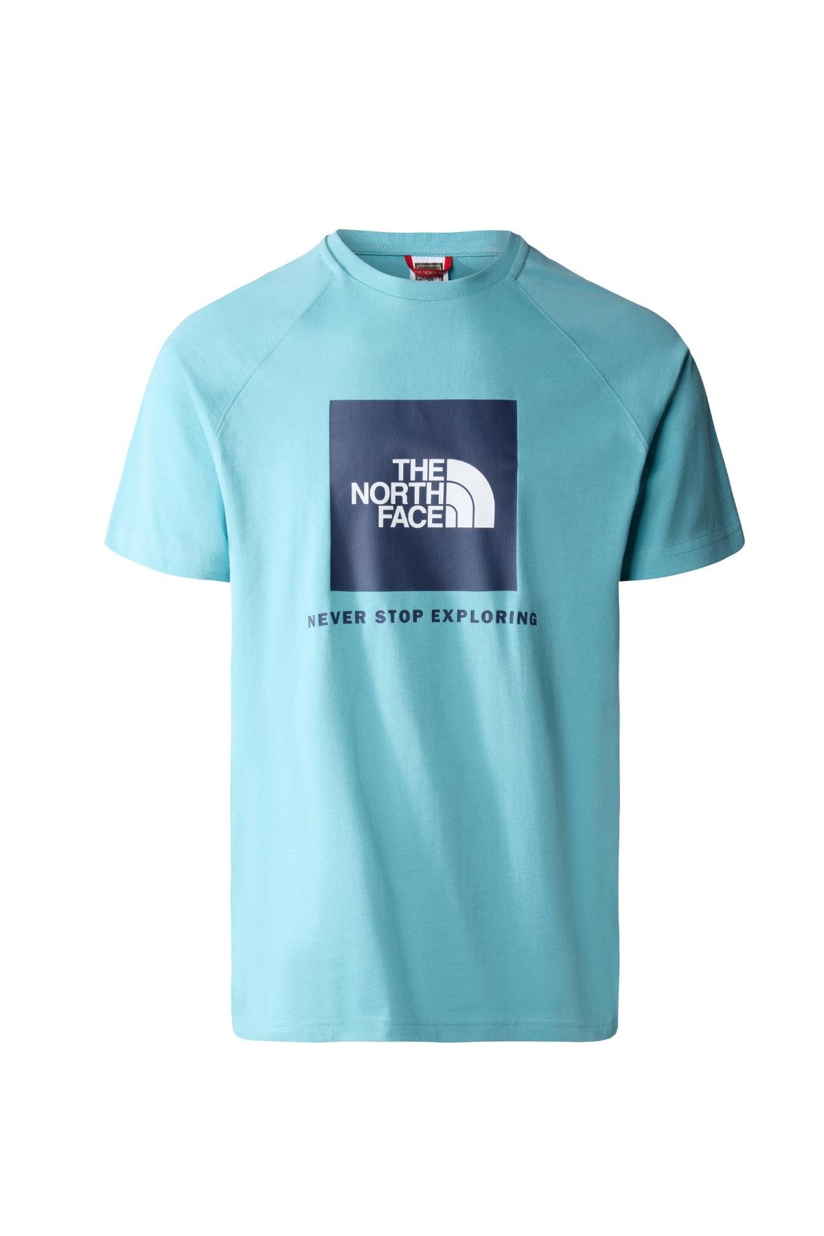 The North Face M S/S Raglan Redbox Tee - EU Erkek Tişört Mavi