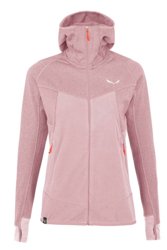 Salewa Puez Hybrid PL Kadın Kapüşonlu Sweatshirt Pembe Melanj