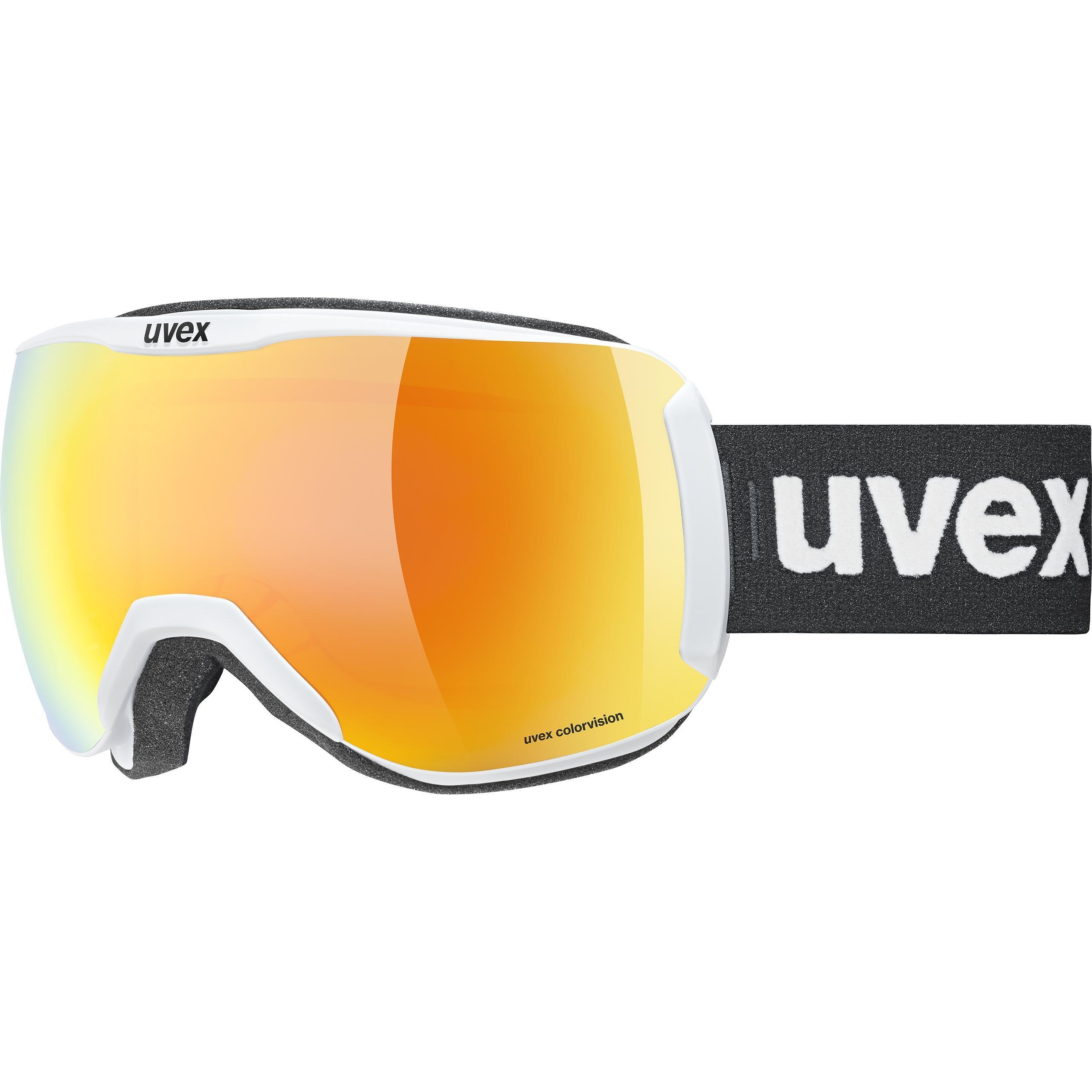 Uvex Downhill 2100 Cv Beyaz Mat Turuncu-Yeşil Kayak Gözlüğü