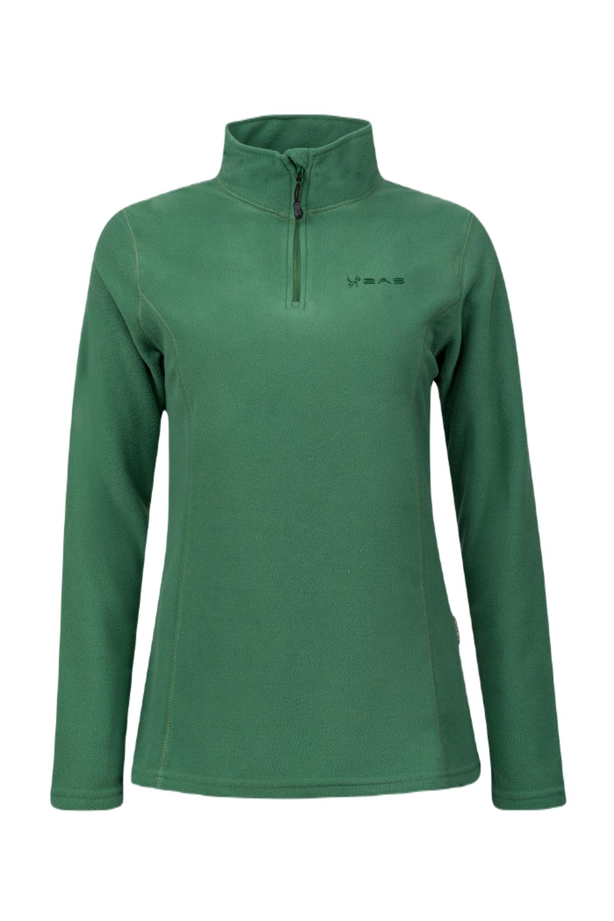 2AS Pinna Yarım Fermuarlı Kadın Polar Sweatshirt Yeşil