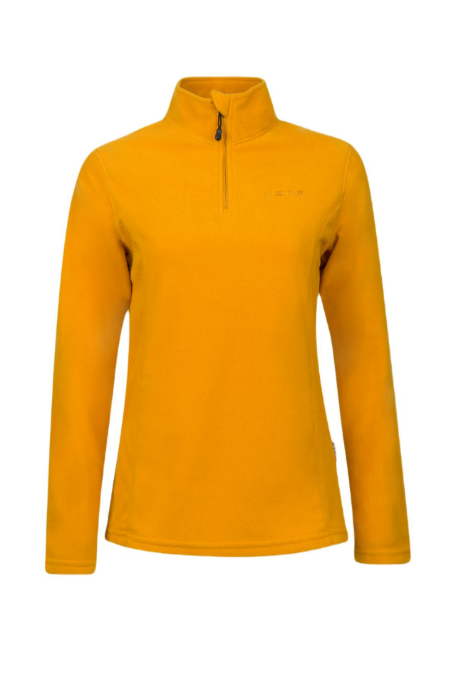 2AS Pinna Yarım Fermuarlı Kadın Polar Sweatshirt Koyu Sarı