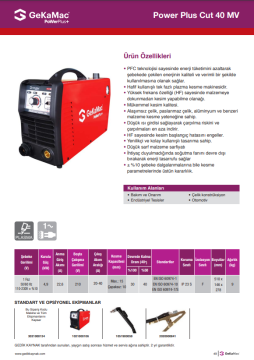 GeKaMac Power Plus Cut 40 MV Plazma Kesme Makinesi