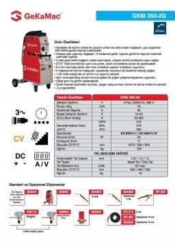 GeKaMac GKM 350-2G Gazaltı Kaynak Makinesi
