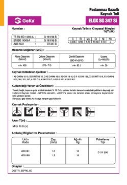 GeKa ELOX SG 347 Si Mig Teli 1.0 MM
