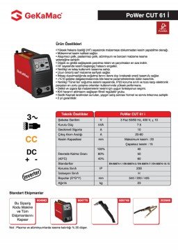 GeKaMac Power CUT 61 i Plazma Kesme Makinesi