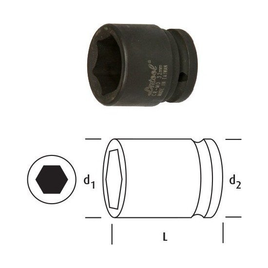 Osaka 1/2'' Havalı Lokma Kısa 24 MM