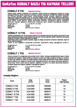 GekaTec COBALT 1 Tig Teli