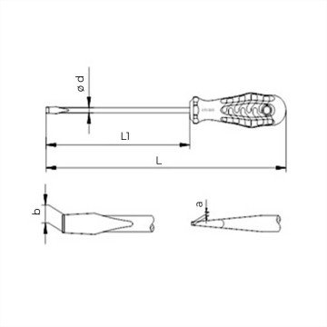 Düz Uçlu Tornavida 4x100 MM Kraft Seri