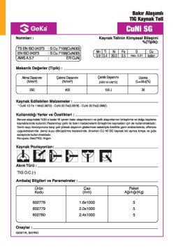 GeKa CUNİ SG Tig Teli ERCUNİ30