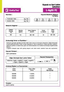 GekaTec LAG 55 FC Lehim Teli