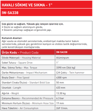 Havalı Sökme ve Sıkma - 1'' IW - 5A338