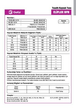 GeKa ELİFLUX BFB Tozaltı Kaynak Tozu