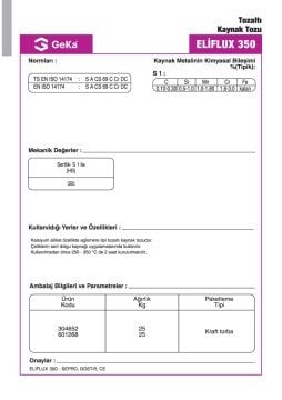 GeKa ELİFLUX 350 Tozaltı Kaynak Tozu