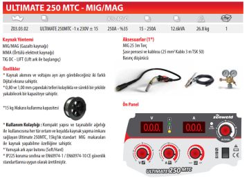 Zenweld Ultimate 250 Mig - Tig - Mma Çanta Gazaltı Kaynak Makinesi