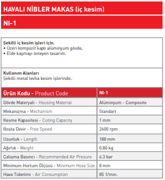 Havalı Nibles Makas NI - 1