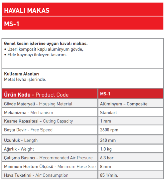 Havalı Makas MS - 1