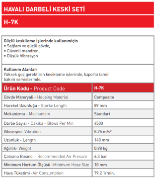 Havalı Darbeli Keski Seti
