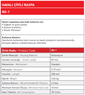 Havalı Çivili Raspa NS - 1