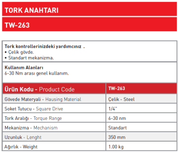 Tork Anahtarı 6 - 30 Nm