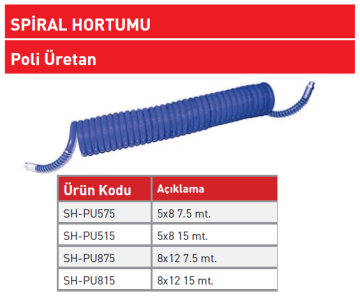 Spiral Poli Üretan Hortum