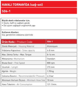 Havalı Tornavida SD6 - 1