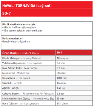 Havalı Tornavida SD - 7
