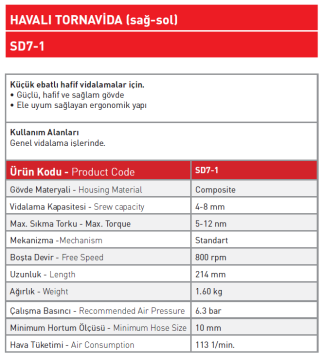 Havalı Tornavida SD7 - 1