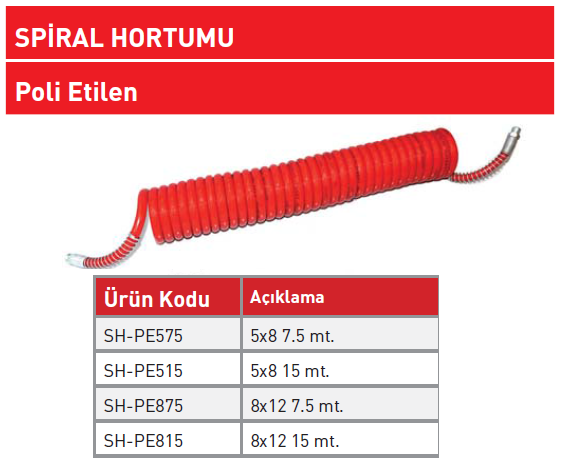 Spiral Poli Etilen Hortum