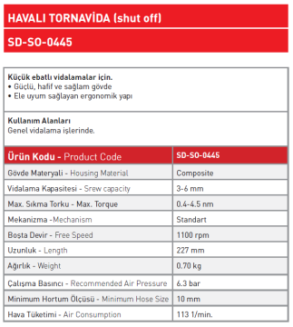 Havalı Tornavida SD - SO - 0445