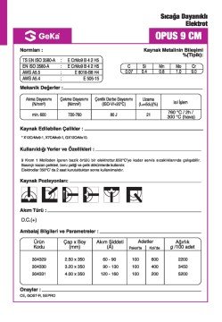 GeKa OPUS 9 CM Sıcağa Dayanıklı Kaynak Elektrotu E8018-B8 H4 - 3,20x350 MM
