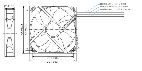 120X120X25MM-12VDC-0.80A