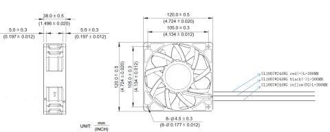 120X120X38MM 48V DC KARE FAN