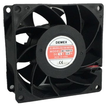 DEMEX 80X80X38MM 12V DC 0,80A KARE FAN