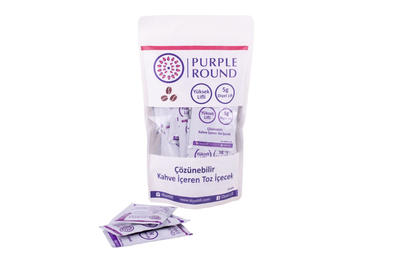 Purple Round Çözünebilir Kahve İçeren Toz İçecek