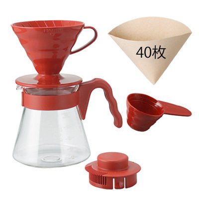 Hario V60 Coffee Server 02 Set / Red