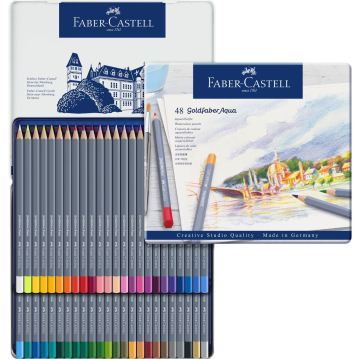 Faber Castell Creative Studio Goldfaber Aquarell Boya Kalemi Metali Kutu 48'li