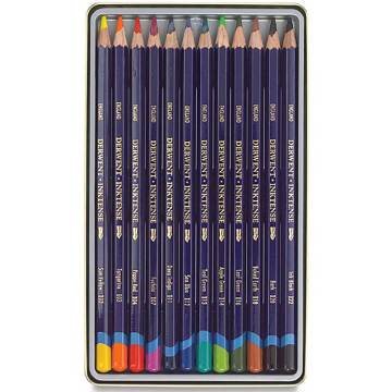 Derwent Inktense Mürekkep Bazlı Boya Kalemi Metal Kutu 12'li