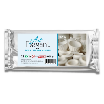 Art Elegant Seramik Hamuru Fırınlanabiir 1000gr Beyaz